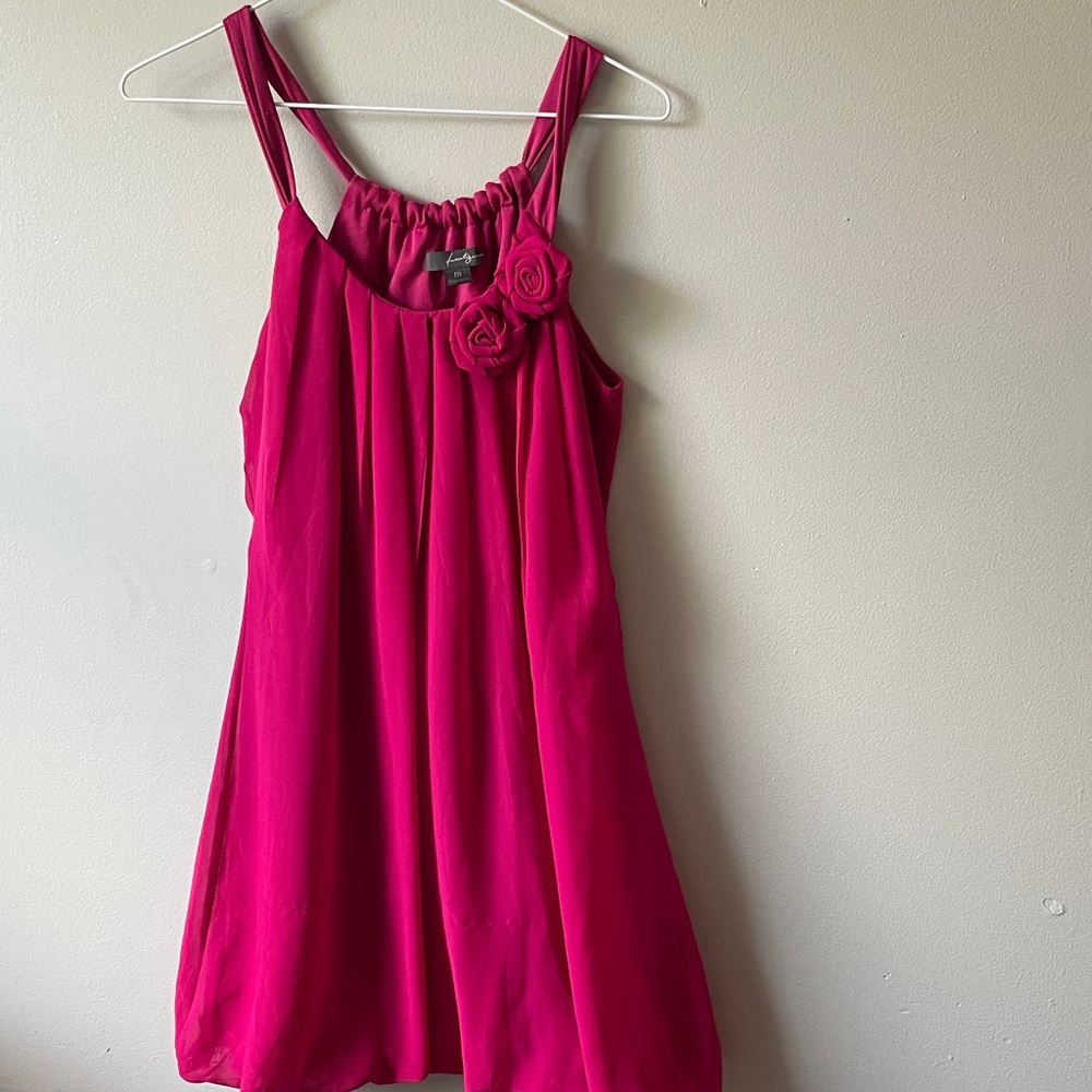 Twenty one Pink Dress with Rosette Accent